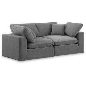 Meridian Furniture Comfy Grey Velvet Modular Sofa