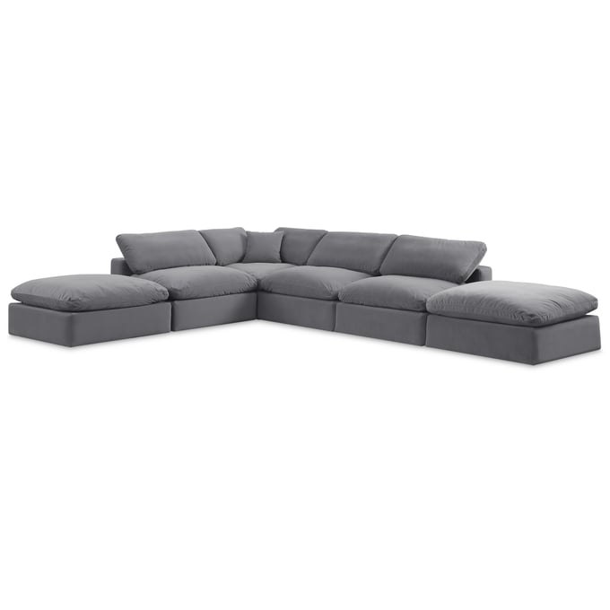 Meridian Furniture Comfy Grey Modular Sectional MRD-189GREY-SEC6E