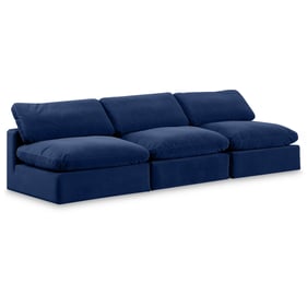 Meridian Furniture Comfy Navy Velvet Armless Sofa