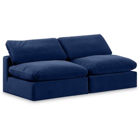 Meridian Furniture Comfy Navy Velvet Loveseat