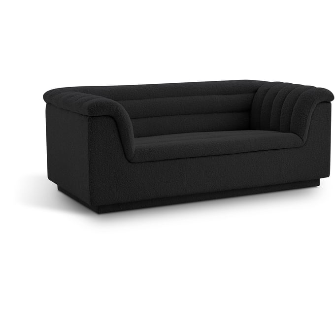 Meridian Furniture Cascade Black Boucle Fabric Loveseat MRD-191BLACK-L