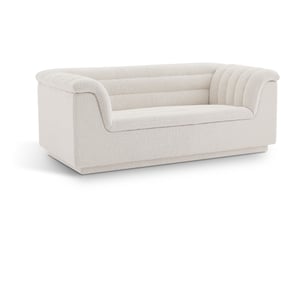 Meridian Furniture Cascade Cream Boucle Fabric Loveseat