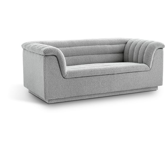 Meridian Furniture Cascade Grey Boucle Fabric Loveseat MRD-191GREY-L