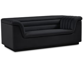 Meridian Furniture Cascade Black Velvet Loveseat