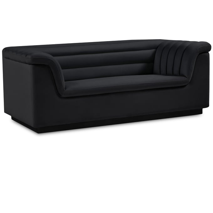 Meridian Furniture Cascade Black Velvet Loveseat MRD-192BLACK-L