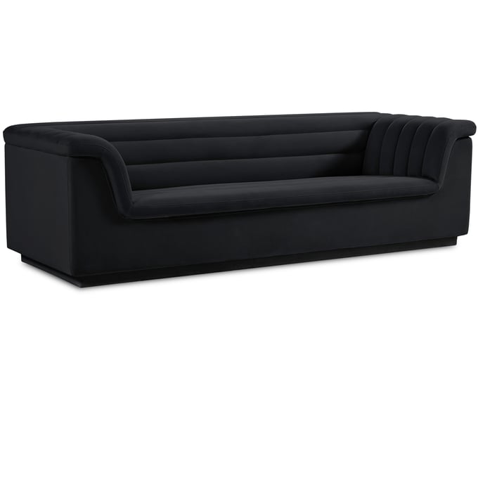 Meridian Furniture Cascade Black Velvet Sofa MRD-192BLACK-S