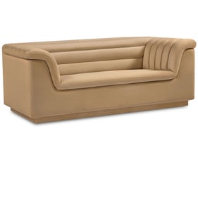 Meridian Furniture Cascade Camel Velvet Loveseat