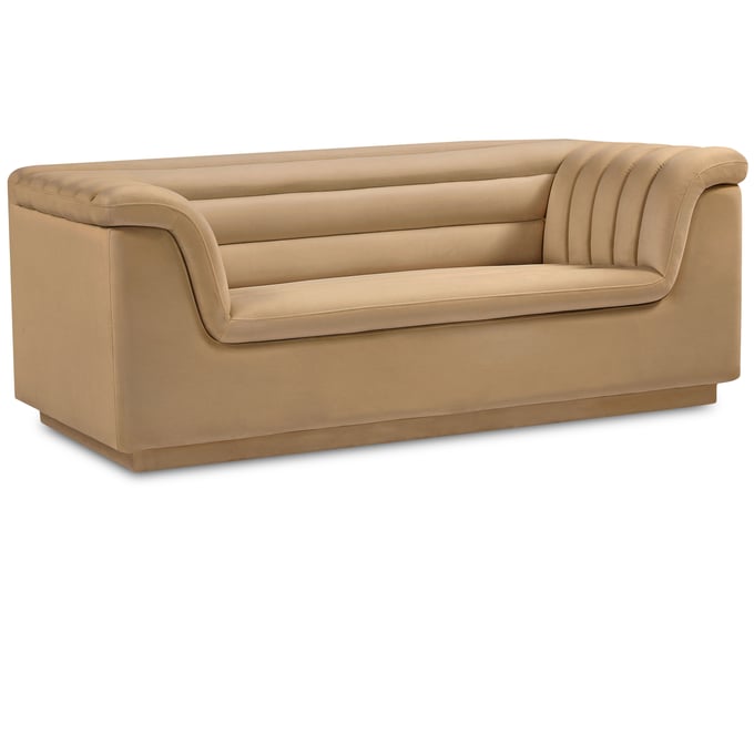 Meridian Furniture Cascade Camel Velvet Loveseat MRD-192CAMEL-L