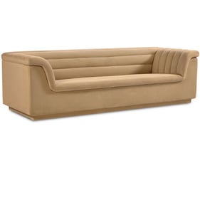 Meridian Furniture Cascade Camel Velvet Sofa