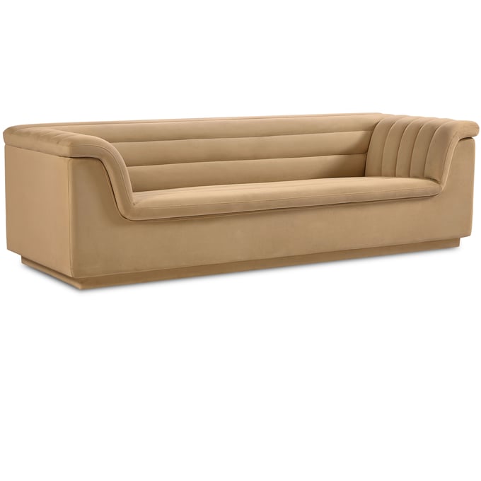 Meridian Furniture Cascade Camel Velvet Sofa MRD-192CAMEL-S