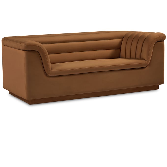 Meridian Furniture Cascade Saddle Velvet Loveseat MRD-192SADDLE-L