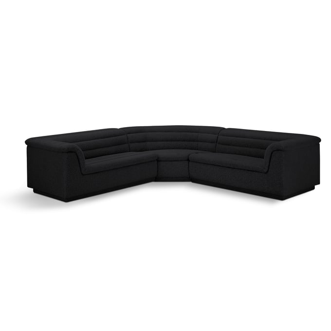 Meridian Furniture Cascade Black Boucle Fabric Modular Sectional MRD-193BLACK-SECTIONAL