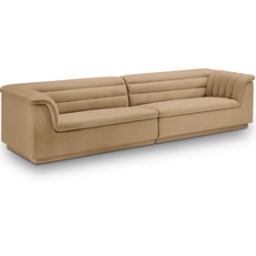 Meridian Furniture Cascade Camel Velvet Modular Sofa