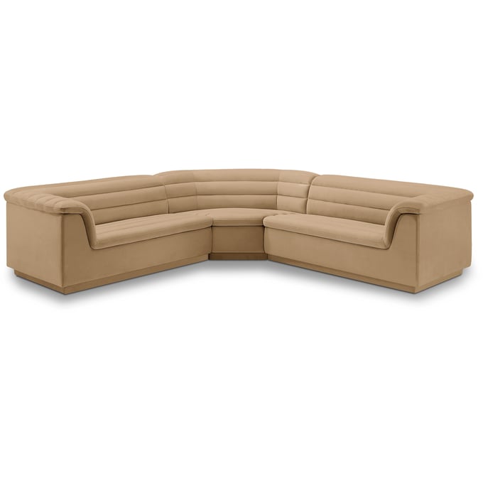 Meridian Furniture Cascade Camel Velvet Modular Sectional MRD-194CAMEL-SECTIONAL