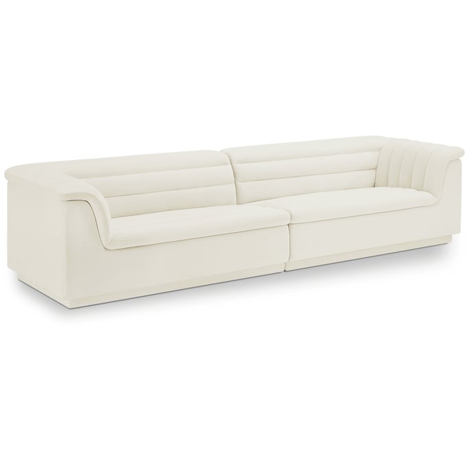 Meridian Furniture Cascade Cream Velvet Modular Sofa MRD-194CREAM-S119