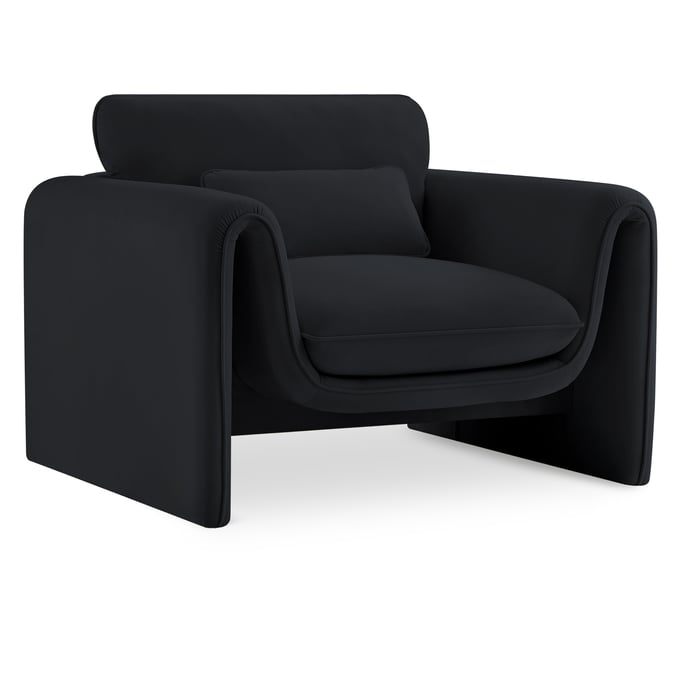 Meridian Furniture Sloan Black Velvet Fabric Chair MRD-199BLACK-C