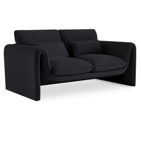 Meridian Furniture Sloan Black Velvet Fabric Loveseat