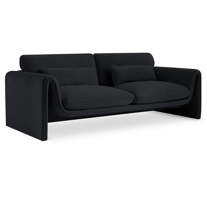 Meridian Furniture Sloan Black Velvet Fabric Sofa MRD-199BLACK-S