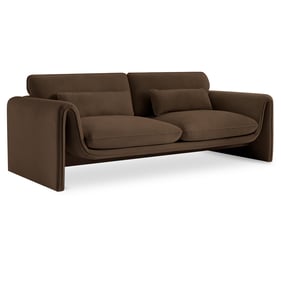 Meridian Furniture Sloan Brown Velvet Fabric Sofa