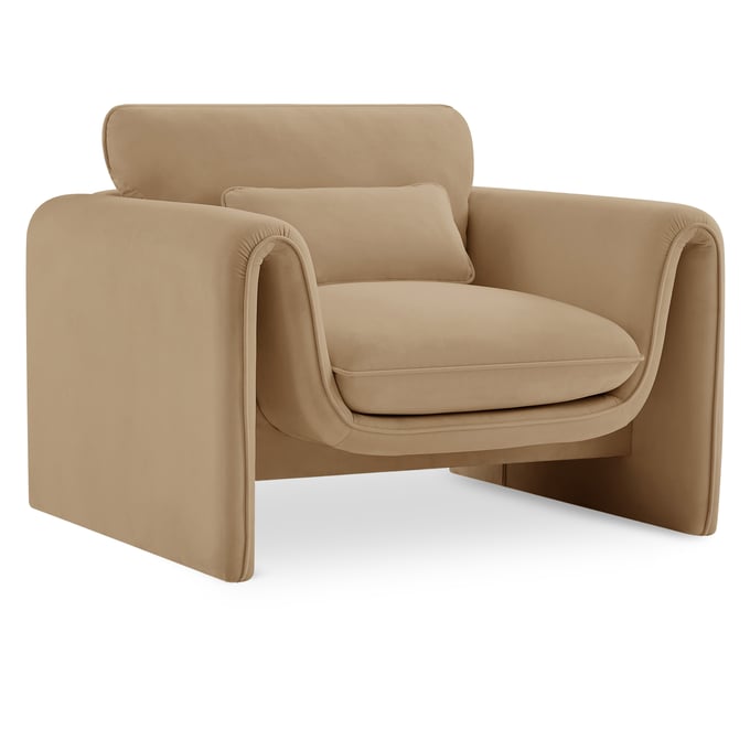 Meridian Furniture Sloan Camel Velvet Fabric Chair MRD-199CAMEL-C