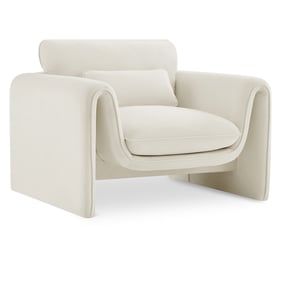 Meridian Furniture Sloan Cream Velvet Fabric Chair