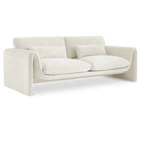 Meridian Furniture Sloan Cream Velvet Fabric Sofa