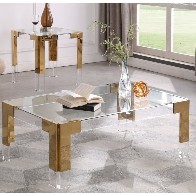 Meridian Furniture Casper Gold 3pc Coffee Table Set MRD-201-OCT-S1