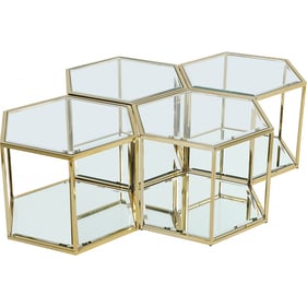 Meridian Furniture Sei Brushed Gold 4pc Coffee Table