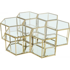 Meridian Furniture Sei Brushed Gold 7pc Coffee Table