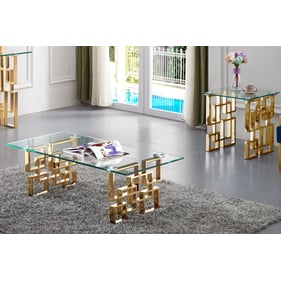 Design Edge Boonah  Gold 3pc Coffee Table Set