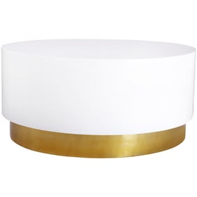 Design Edge Narromine  White Lacquer Gold Metal Coffee Table