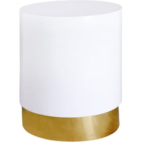 Meridian Furniture Deco White Gold End Table