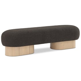 Meridian Furniture Robertson Brown Boucle Fabric Natural Bench