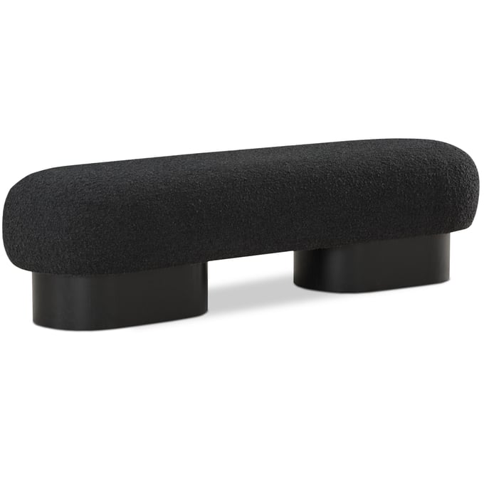 Meridian Furniture Robertson Black Boucle Fabric Bench MRD-22002BLACK