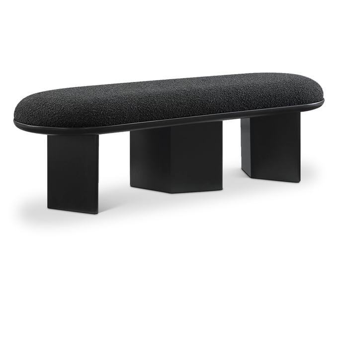 Meridian Furniture Wilshire Black Boucle Fabric Bench MRD-22005BLACK