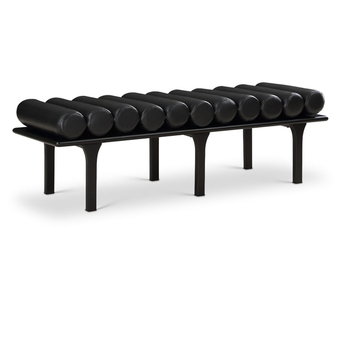 Meridian Furniture Landon Black Vegan Leather Bench MRD-22008BLACK