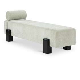 Meridian Furniture Edison Mint Green Chenille Fabric Bench