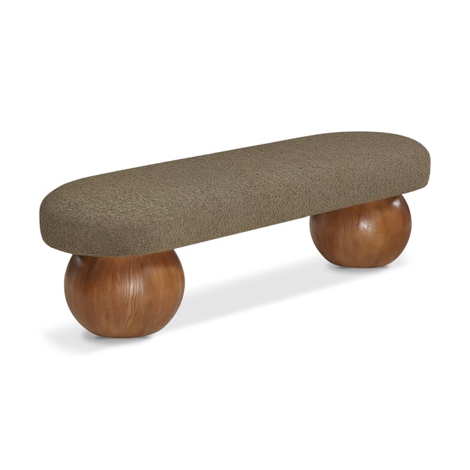 Meridian Furniture Bowie Olive Walnut Bench MRD-22044OLIVE