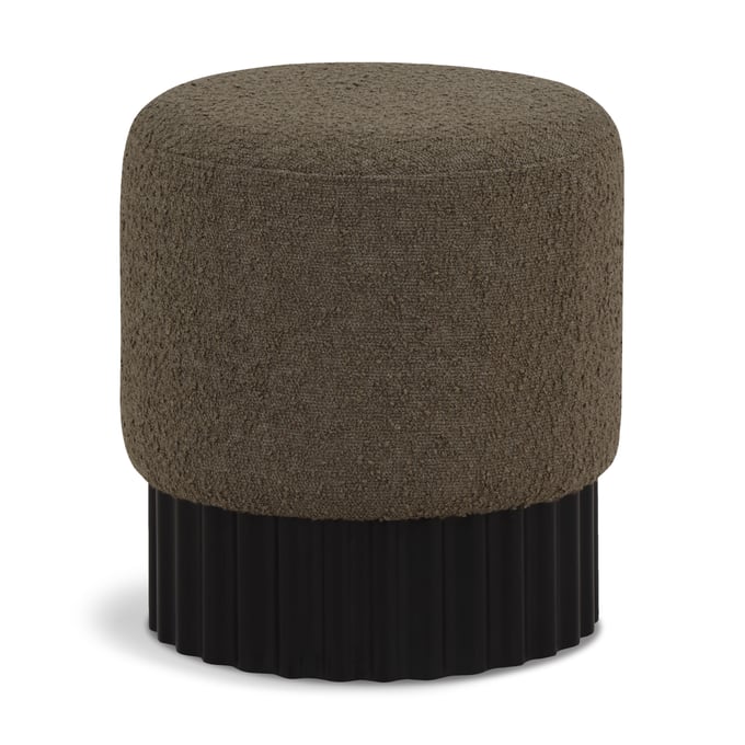 Meridian Furniture Veranda Olive Boucle Fabric Black Stool Ottoman MRD-22046OLIVE