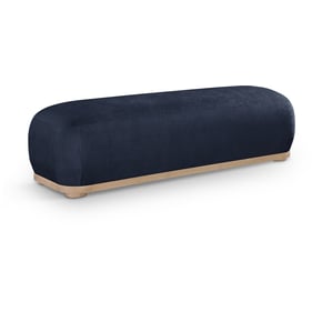 Meridian Furniture Calum Natural Navy Fabric Bench