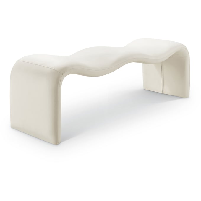 Meridian Furniture Willow Cream Vegan Leather Bench MRD-22096CREAM