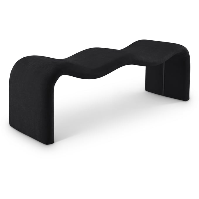 Meridian Furniture Willow Black Chenille Fabric Bench MRD-22098BLACK