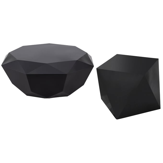 Meridian Furniture Gemma Matte Black 3pc Coffee Table Set MRD-222BLACK-OCT-S1