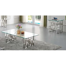 Meridian Furniture Alexis Chrome 3pc Coffee Table Set