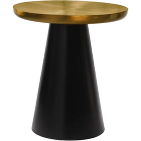 Design Edge Woodford  Brushed Gold Top Matte Black Base End Table