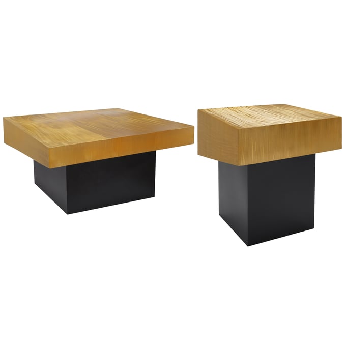 Meridian Furniture Palladium Gold 3pc Coffee Table Set MRD-25-OCT-S1