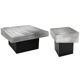 Meridian Furniture Palladium Silver 3pc Coffee Table Set