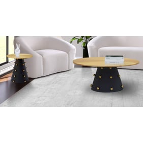 Meridian Furniture Raven Black Gold 3pc Coffee Table Set