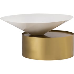 Meridian Furniture Damon White Brushed Brass Coffee Table