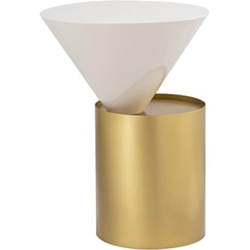 Meridian Furniture Damon White Brushed Brass End Table